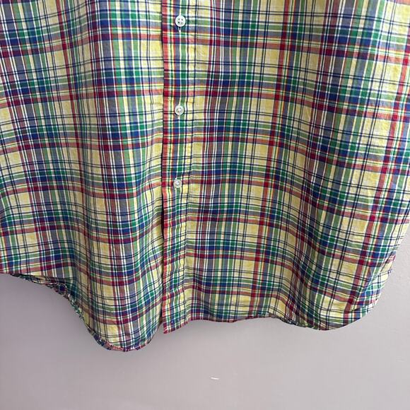 Ralph Lauren Classic Fit Mens Plaid Shirt XXL Short Sleeve Preppy Button Front - Picture 4 of 10